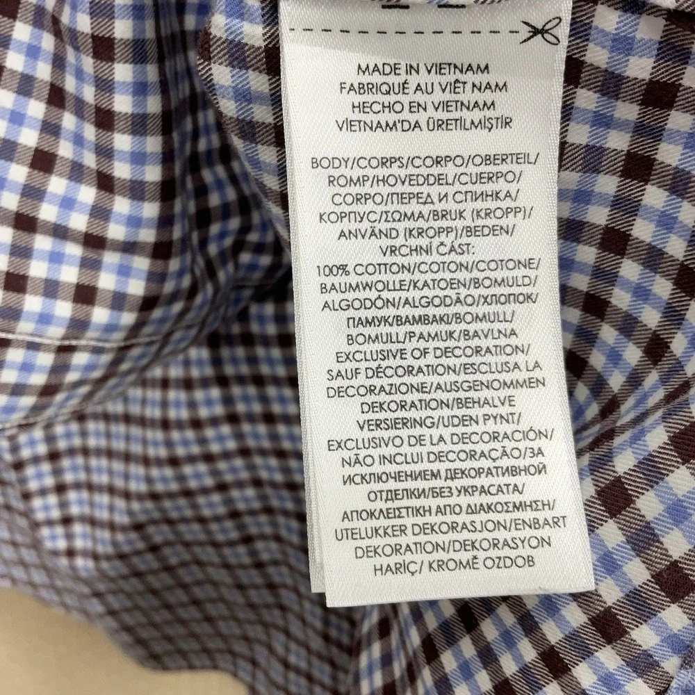 Polo Ralph Lauren Shirt Mens XL Long Sleeve Button‎ Up Blue Brown Check MINT